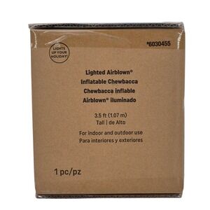 Star Wars Inflatable Chewbacca with Santa Hat Lighted Airblown 3.5ft Yard Decor